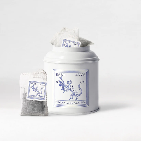Organic Black Tea - 15x Cotton Tea Bags Tea Tin