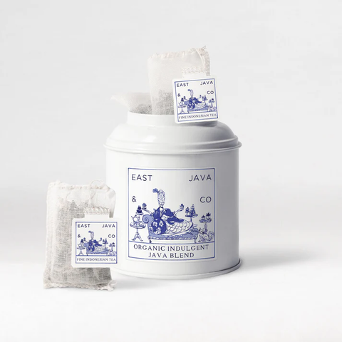Organic Indulgent Java Blend - 15x Cotton Tea Bags Tea Tin