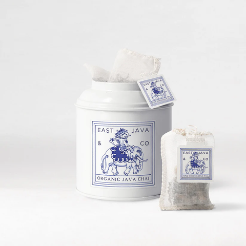 Organic Java Chai - 15x Cotton Tea Bags Tea Tin