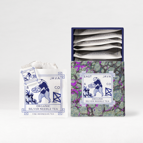 Organic Silver Needle Tea - 10x Cotton Tea Bags Gift Box